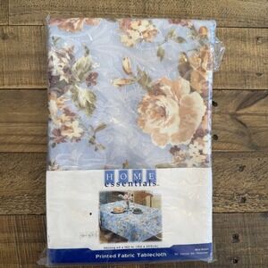 Vintage Home Essentials Fabric Tablecloth Oblong  60x102 "  Wild Roses NOS